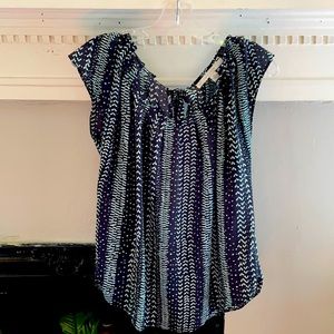 Navy print blouse Lauren Conrad